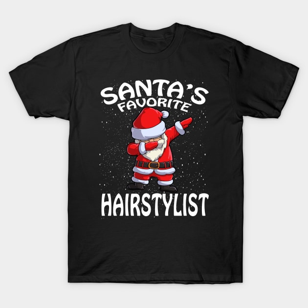 Santas Favorite Hairstylist Christmas T-Shirt by intelus